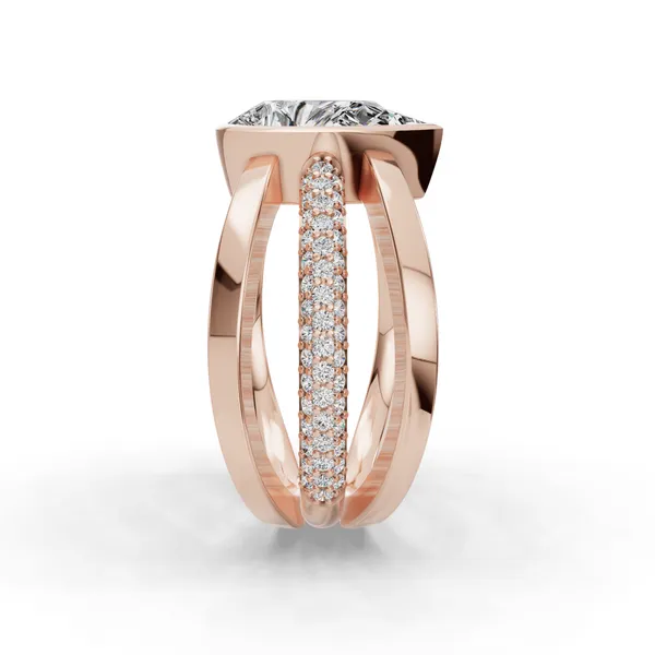 14K Rose Gold Pear Engagement Ring Setting Image 3 SVS Fine Jewelry Oceanside, NY
