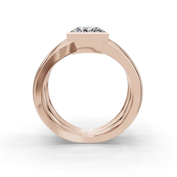 14K Rose Gold Princess Engagement Ring Setting Image 2 SVS Fine Jewelry Oceanside, NY