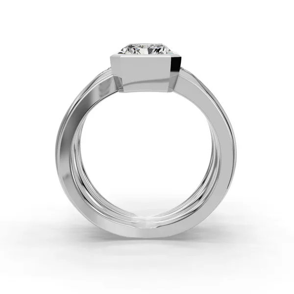 14K White Gold Radiant Engagement Ring Setting Image 2 SVS Fine Jewelry Oceanside, NY