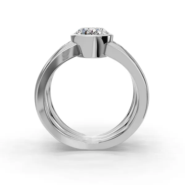 14K White Gold Oval Engagement Ring Setting Image 2 SVS Fine Jewelry Oceanside, NY