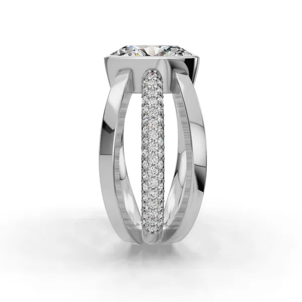 14K White Gold Oval Engagement Ring Setting Image 3 SVS Fine Jewelry Oceanside, NY