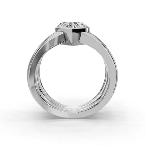 14K White Gold Heart Engagement Ring Setting Image 2 SVS Fine Jewelry Oceanside, NY