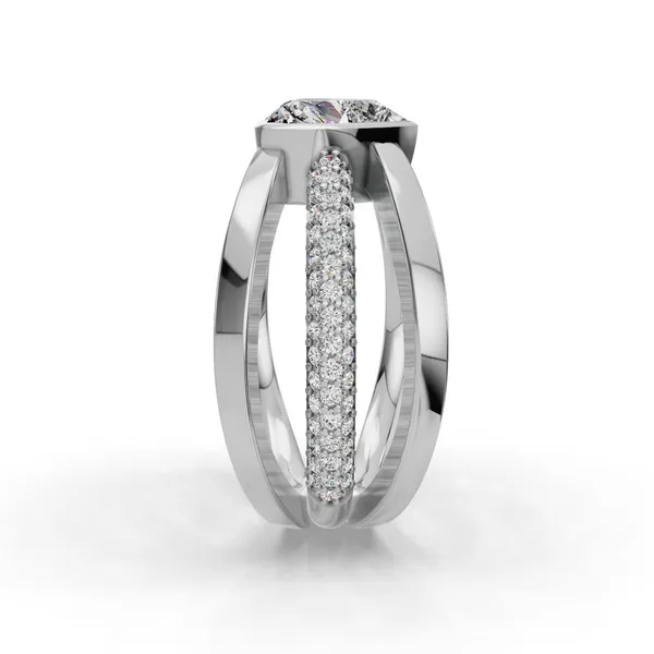 14K White Gold Heart Engagement Ring Setting Image 3 SVS Fine Jewelry Oceanside, NY