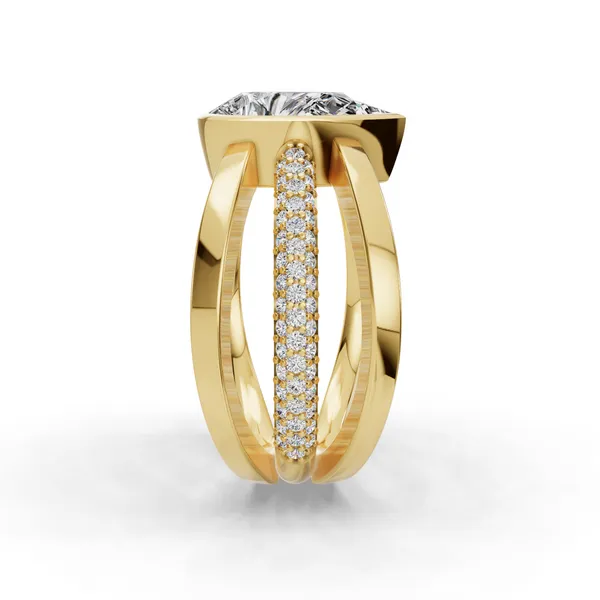 14K Yellow Gold Pear Engagement Ring Setting Image 3 SVS Fine Jewelry Oceanside, NY