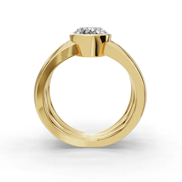 14K Yellow Gold Oval Engagement Ring Setting Image 2 SVS Fine Jewelry Oceanside, NY