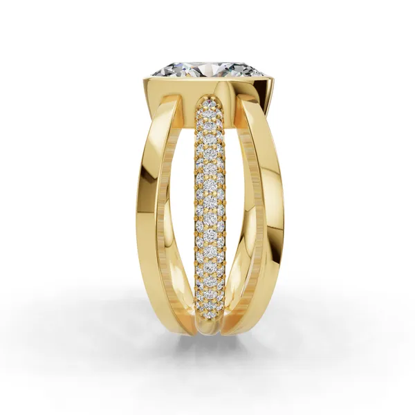 14K Yellow Gold Oval Engagement Ring Setting Image 3 SVS Fine Jewelry Oceanside, NY