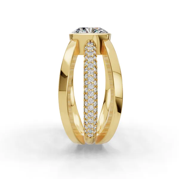 14K Yellow Gold Cushion Engagement Ring Setting Image 3 SVS Fine Jewelry Oceanside, NY