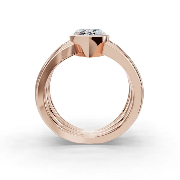 18K Rose Gold Marquise Engagement Ring Setting Image 2 SVS Fine Jewelry Oceanside, NY