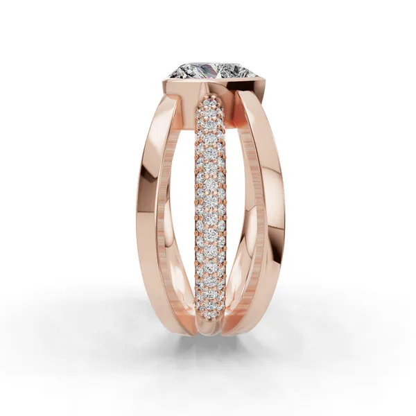 18K Rose Gold Heart Engagement Ring Setting Image 3 SVS Fine Jewelry Oceanside, NY