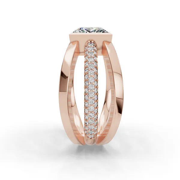 18K Rose Gold Princess Engagement Ring Setting Image 3 SVS Fine Jewelry Oceanside, NY