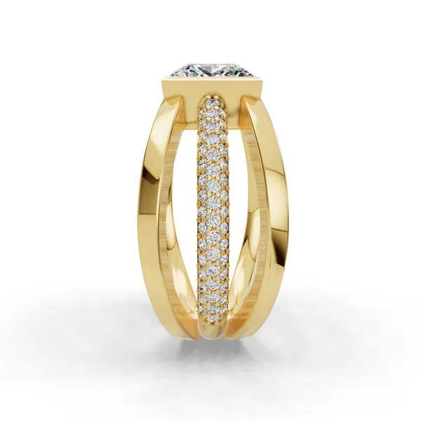 18K Yellow Gold Princess Engagement Ring Setting Image 3 SVS Fine Jewelry Oceanside, NY