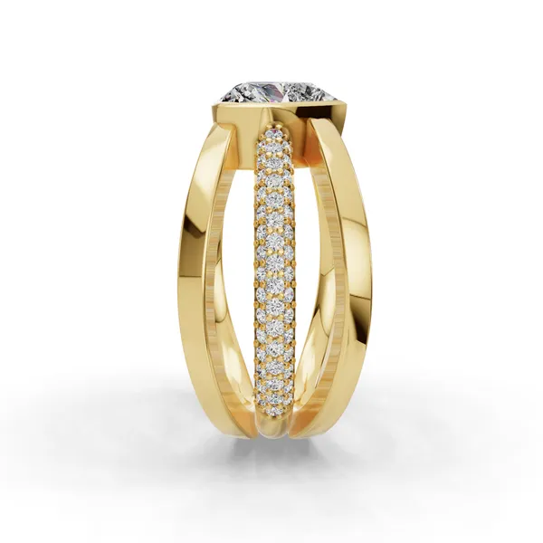 18K Yellow Gold Heart Engagement Ring Setting Image 3 SVS Fine Jewelry Oceanside, NY