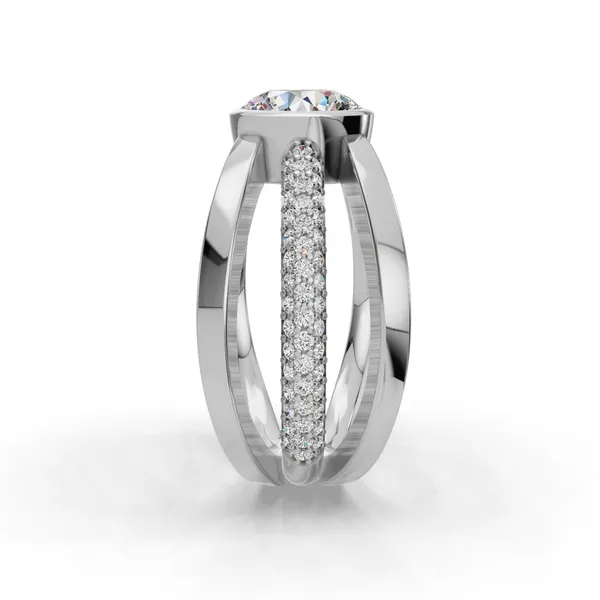 Platinum Round Engagement Ring Setting Image 3 SVS Fine Jewelry Oceanside, NY