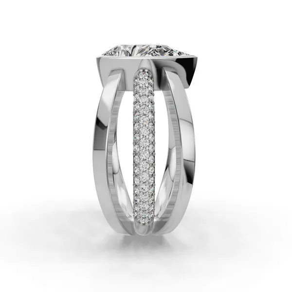 Platinum Pear Engagement Ring Setting Image 3 SVS Fine Jewelry Oceanside, NY