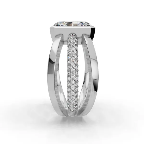 Platinum Radiant Engagement Ring Setting Image 3 SVS Fine Jewelry Oceanside, NY