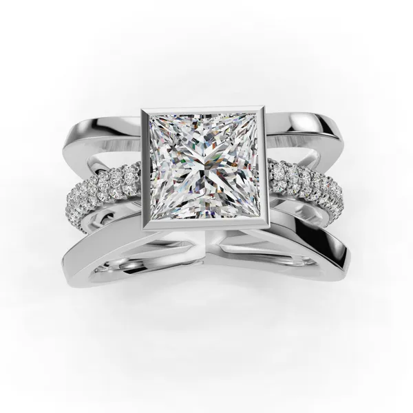 Platinum Princess Engagement Ring Setting Image 4 SVS Fine Jewelry Oceanside, NY