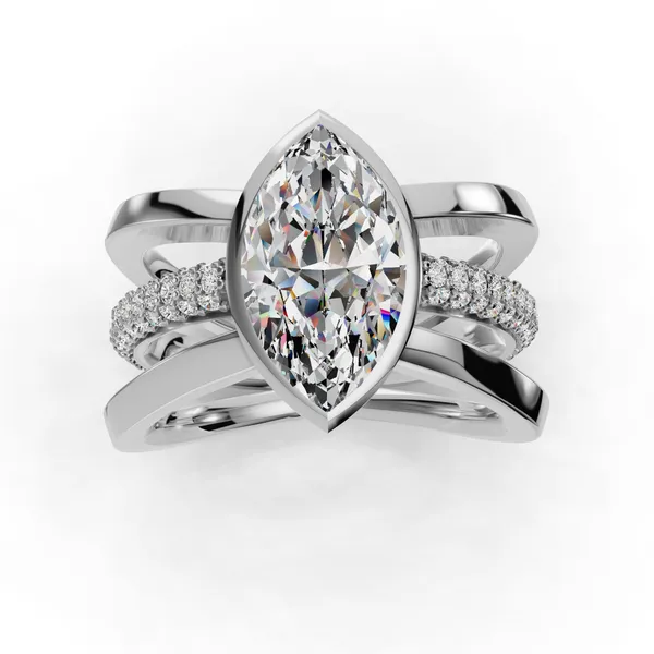 Platinum Marquise Engagement Ring Setting Image 4 SVS Fine Jewelry Oceanside, NY