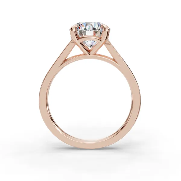 14K Rose Gold Round Engagement Ring Setting Image 2 SVS Fine Jewelry Oceanside, NY