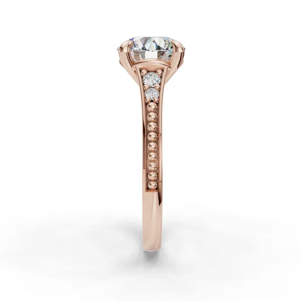 14K Rose Gold Round Engagement Ring Setting Image 3 SVS Fine Jewelry Oceanside, NY