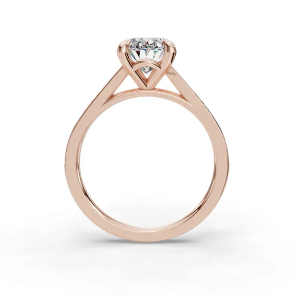 14K Rose Gold Oval Engagement Ring Setting Image 2 SVS Fine Jewelry Oceanside, NY