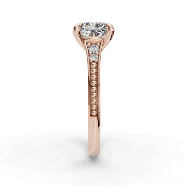 14K Rose Gold Cushion Engagement Ring Setting Image 3 SVS Fine Jewelry Oceanside, NY