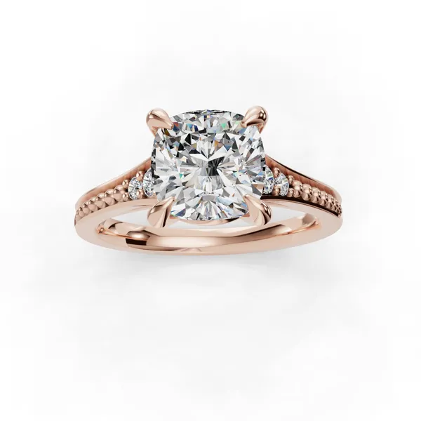 14K Rose Gold Cushion Engagement Ring Setting Image 4 SVS Fine Jewelry Oceanside, NY