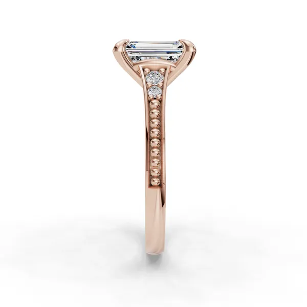 14K Rose Gold Emerald Engagement Ring Setting Image 3 SVS Fine Jewelry Oceanside, NY