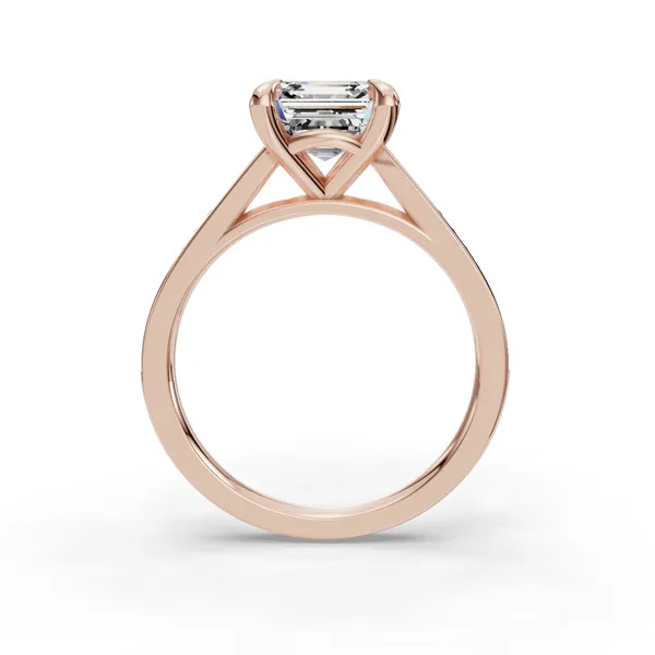 14K Rose Gold Asscher Engagement Ring Setting Image 2 SVS Fine Jewelry Oceanside, NY