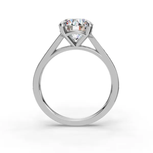 14K White Gold Round Engagement Ring Setting Image 2 SVS Fine Jewelry Oceanside, NY