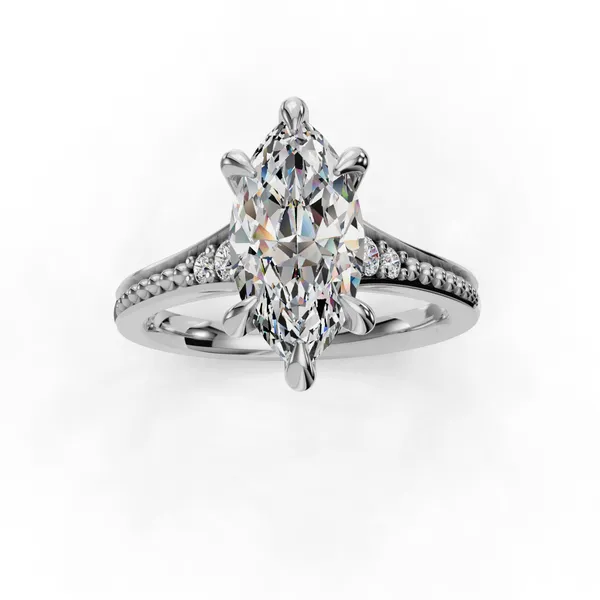 14K White Gold Marquise Engagement Ring Setting Image 4 SVS Fine Jewelry Oceanside, NY