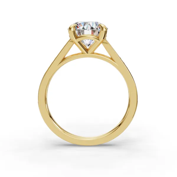 14K Yellow Gold Round Engagement Ring Setting Image 2 SVS Fine Jewelry Oceanside, NY