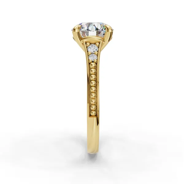 14K Yellow Gold Round Engagement Ring Setting Image 3 SVS Fine Jewelry Oceanside, NY