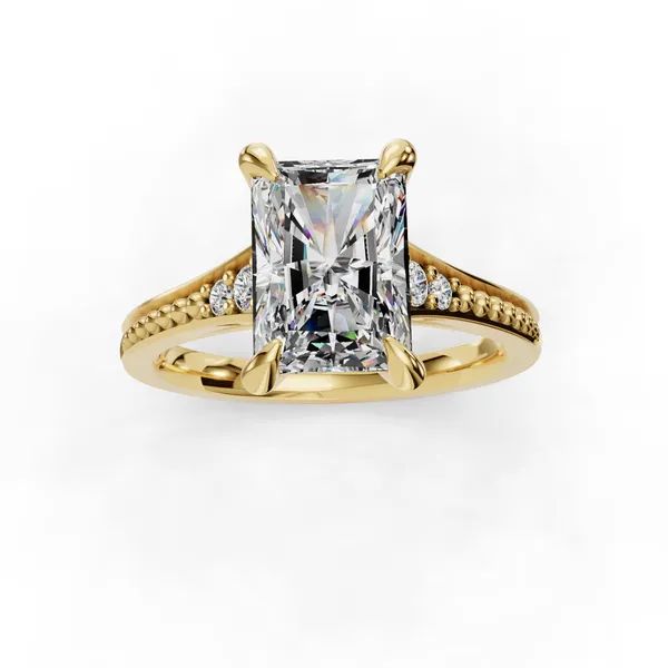 14K Yellow Gold Radiant Engagement Ring Setting Image 4 SVS Fine Jewelry Oceanside, NY