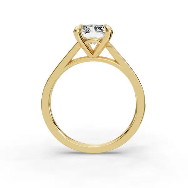 14K Yellow Gold Radiant Engagement Ring Setting Image 2 SVS Fine Jewelry Oceanside, NY