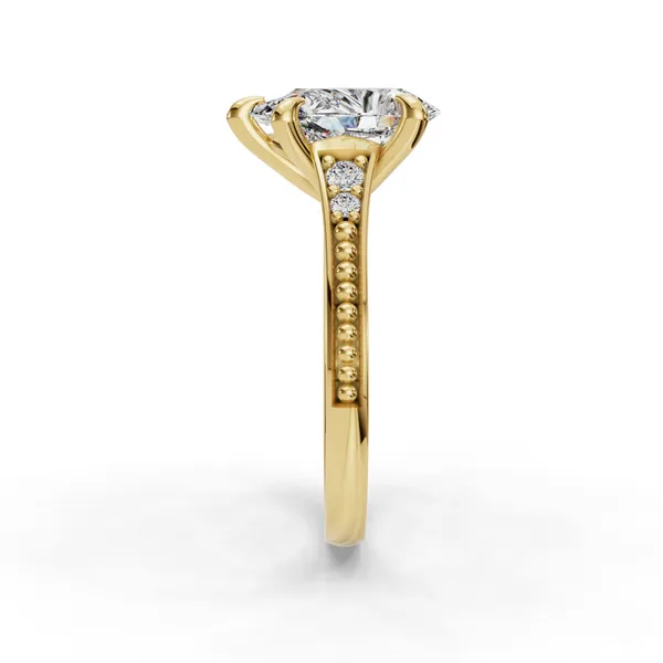 14K Yellow Gold Pear Engagement Ring Setting Image 3 SVS Fine Jewelry Oceanside, NY