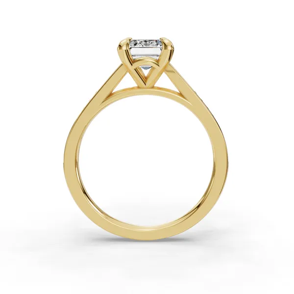 14K Yellow Gold Emerald Engagement Ring Setting Image 2 SVS Fine Jewelry Oceanside, NY