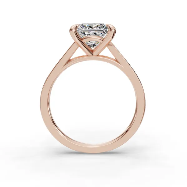 18K Rose Gold Princess Engagement Ring Setting Image 2 SVS Fine Jewelry Oceanside, NY