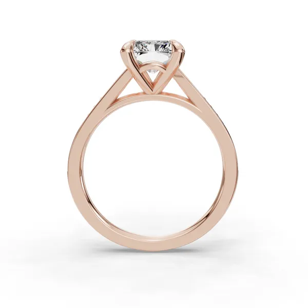 18K Rose Gold Radiant Engagement Ring Setting Image 2 SVS Fine Jewelry Oceanside, NY