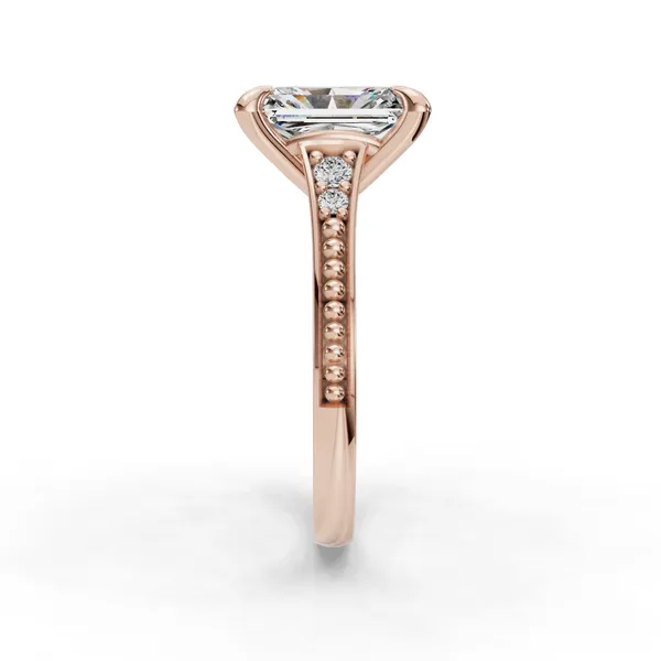 18K Rose Gold Radiant Engagement Ring Setting Image 3 SVS Fine Jewelry Oceanside, NY