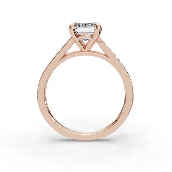 18K Rose Gold Emerald Engagement Ring Setting Image 2 SVS Fine Jewelry Oceanside, NY