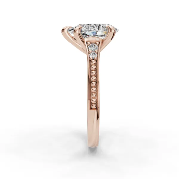 18K Rose Gold Pear Engagement Ring Setting Image 3 SVS Fine Jewelry Oceanside, NY