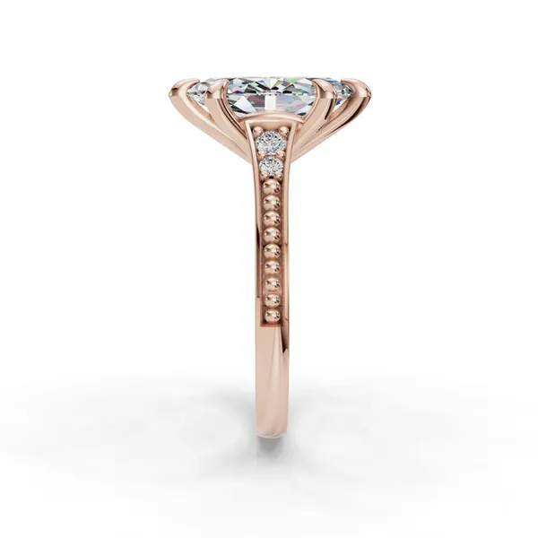 18K Rose Gold Marquise Engagement Ring Setting Image 3 SVS Fine Jewelry Oceanside, NY