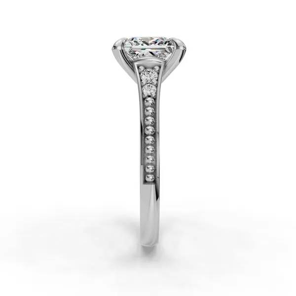 18K White Gold Princess Engagement Ring Setting Image 3 SVS Fine Jewelry Oceanside, NY