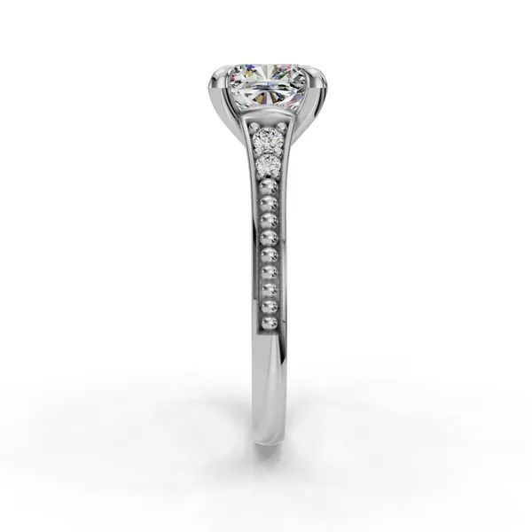 18K White Gold Cushion Engagement Ring Setting Image 3 SVS Fine Jewelry Oceanside, NY