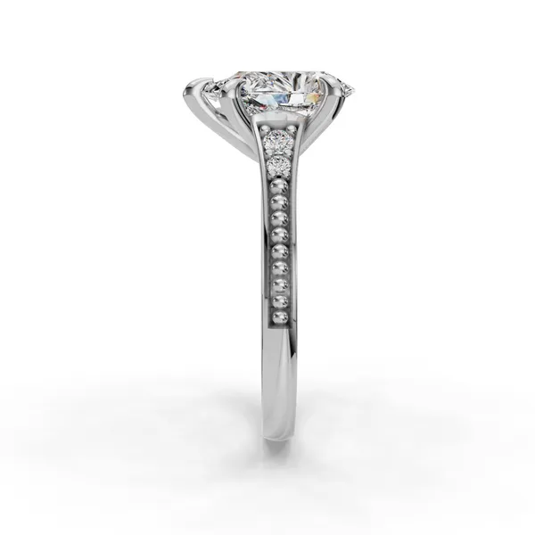 18K White Gold Pear Engagement Ring Setting Image 3 SVS Fine Jewelry Oceanside, NY