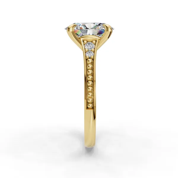 18K Yellow Gold Oval Engagement Ring Setting Image 3 SVS Fine Jewelry Oceanside, NY