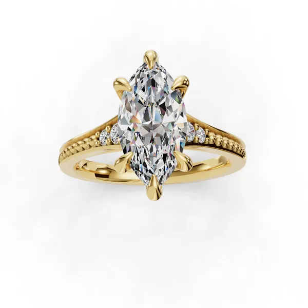 18K Yellow Gold Marquise Engagement Ring Setting Image 4 SVS Fine Jewelry Oceanside, NY