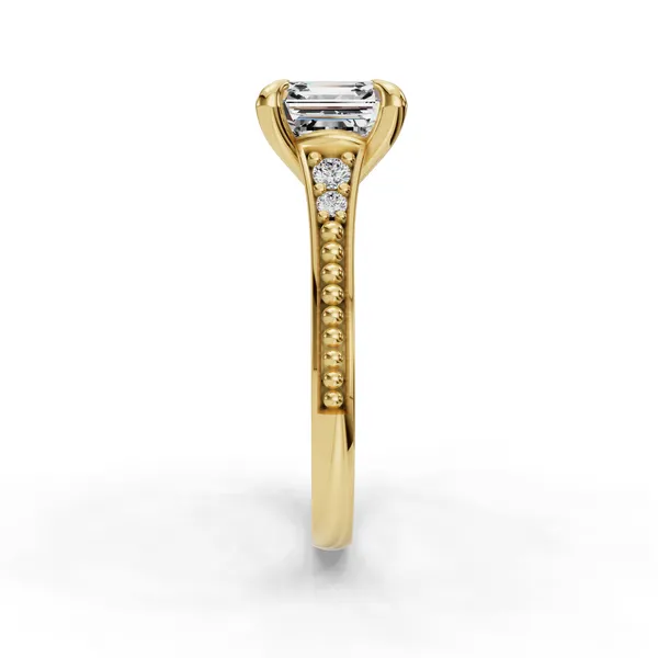 18K Yellow Gold Asscher Engagement Ring Setting Image 3 SVS Fine Jewelry Oceanside, NY