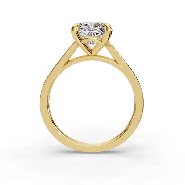 18K Yellow Gold Cushion Engagement Ring Setting Image 2 SVS Fine Jewelry Oceanside, NY