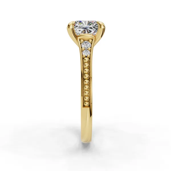 18K Yellow Gold Cushion Engagement Ring Setting Image 3 SVS Fine Jewelry Oceanside, NY